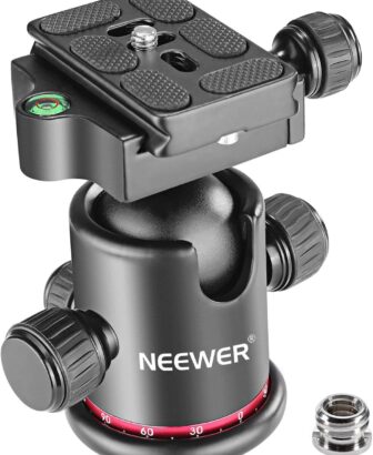 Neewer Professional Metal 360 Degree Rotating Panoramic Ball Head with 1/4 inch Quick Release Plate and Bubble Level,up to 17.6pounds/8kilograms,for Tripod,Monopod,Slider,DSLR Camera,Camcorder